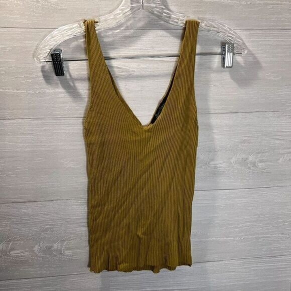 Sweet Rain Women's Double V-Neck Ribbed Tank Top - Picture 4 of 5